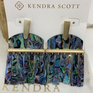 Kendra Scott Layne Earrings Abalone with Gold Hardware